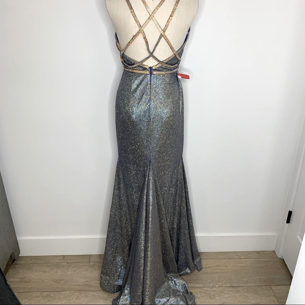 Mac Duggal mermaid gown ball gown  prom homecoming formal maxi 4 iridescent - Picture 8 of 14